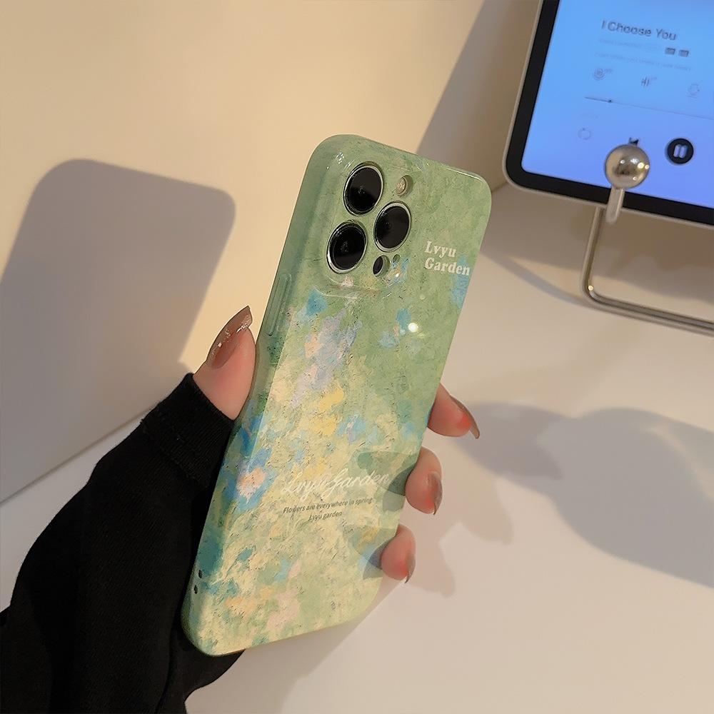 Oil Painting 17pro Max Apple Phone Case 16 Premium 12 Film IPhone 15 Niche X/8 Compatible with Multiple Models