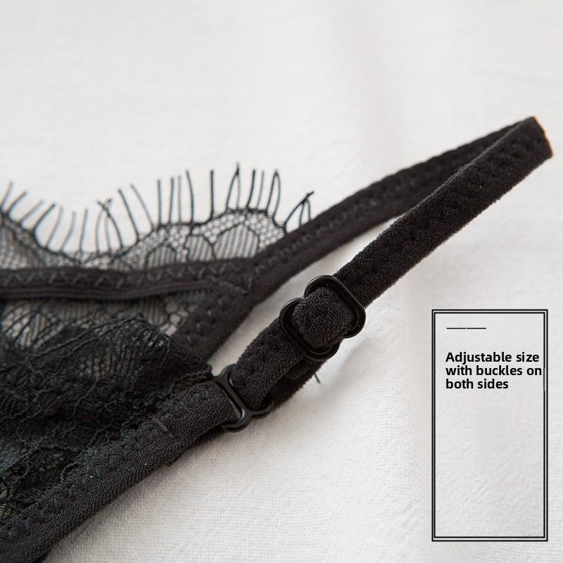 Lady Summer Sexy Eyelash Lace Hollow Out Thin Belt Cotton File Triangle Briefs