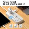 Stromleisten mit US-Stecker, 8 Steckdosen, 4 USB-Anschlüsse(2 USB-C), Geflochtenes Verlängerungskabel, Überspannungsschutz-Adapter für Zuhause