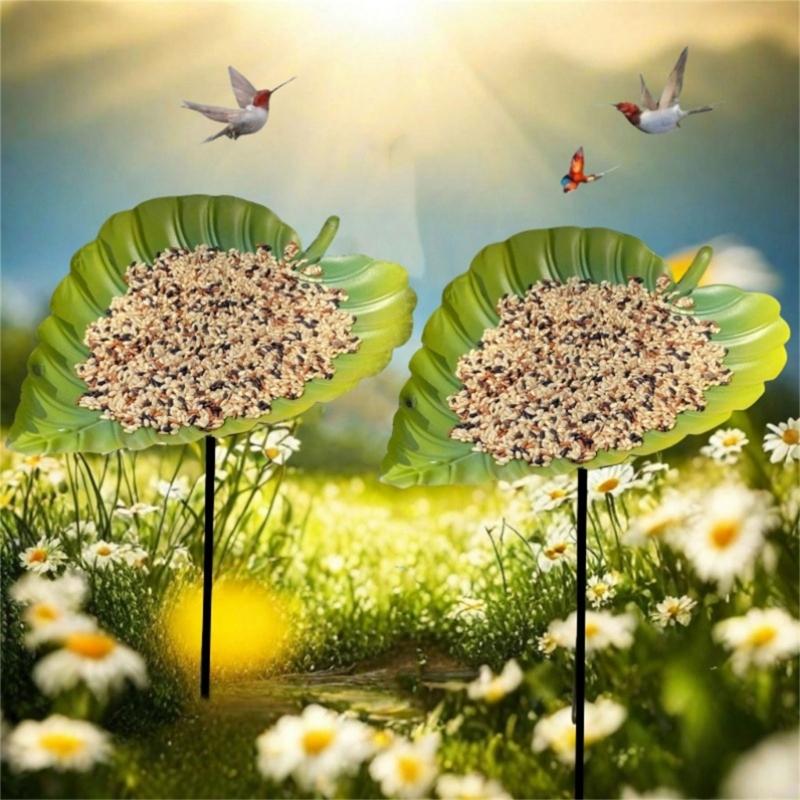Leaf Shape Outdoor Bird Bath Winterproofed Durability Garden Decoration Feeders for Wild Birds for Nature Lover