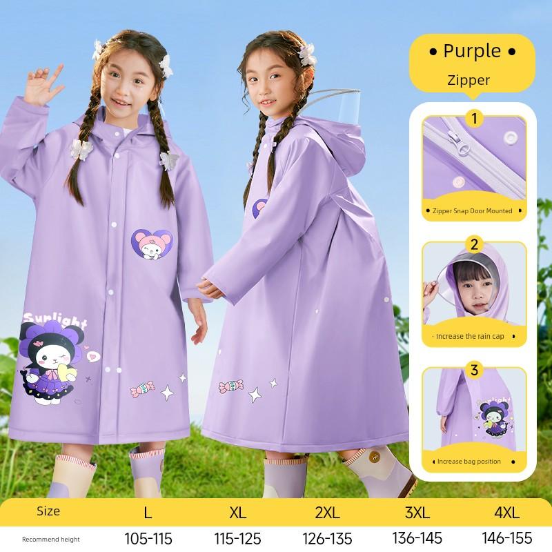 Children's Raincoat for Boys and Girls, Suitable for First-Grade Kindergarten and Elementary School Students, Full-Body Storm-Proof Rain Poncho with