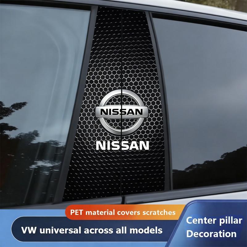 wskpa9 2Pcs Car B-pillar Sticker Door Center Pillar Anti-Scratch Protective Decals For Nissan Nismo X-Trail 1 Qashqai Altima Valve Cap