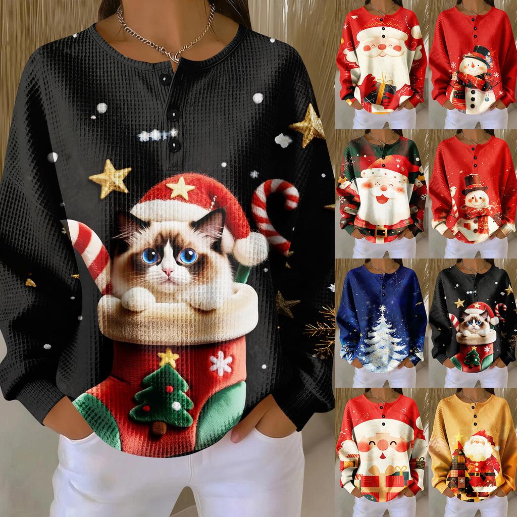 Women's Casual Shirts Long Sleeve Tops Button Up V Neck Loose Knit Fall Favorites For Women