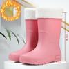 Mode Plus Samt Mittelhohe Damen Gummistiefel Regenstiefel Regenstiefel Outdoor Arbeit Rutschfest Wasserdicht Gummischuhe