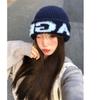 55cm To 59cm Head Circumference Knitted Beanie Hat Polyester Warm Earflap Beanie Hat Casual Style