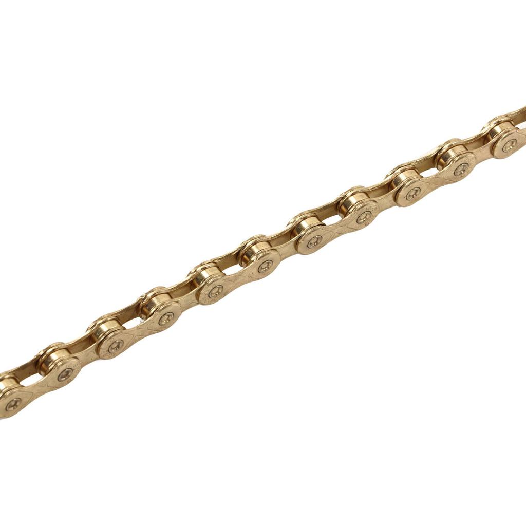 10 Speed Bike Chain Manganese Steel Mountain Road Bicycle Chain with Chain Connector for Riding Cycling Gold