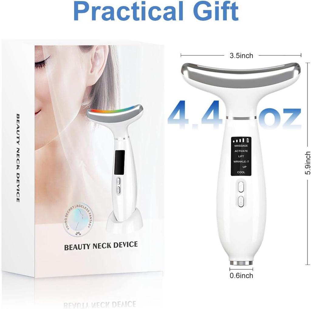 Facial & Neck Lifting Beauty Device with EMS & LED Light Therapy