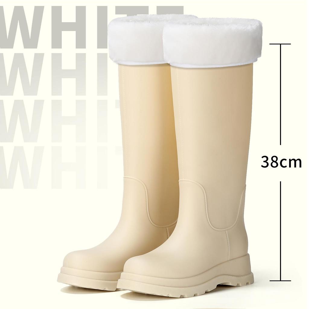 2024 Women's Classic High-Top Waterproof Rain Boots - Non-Slip, Thick Sole, Warm-Keeping