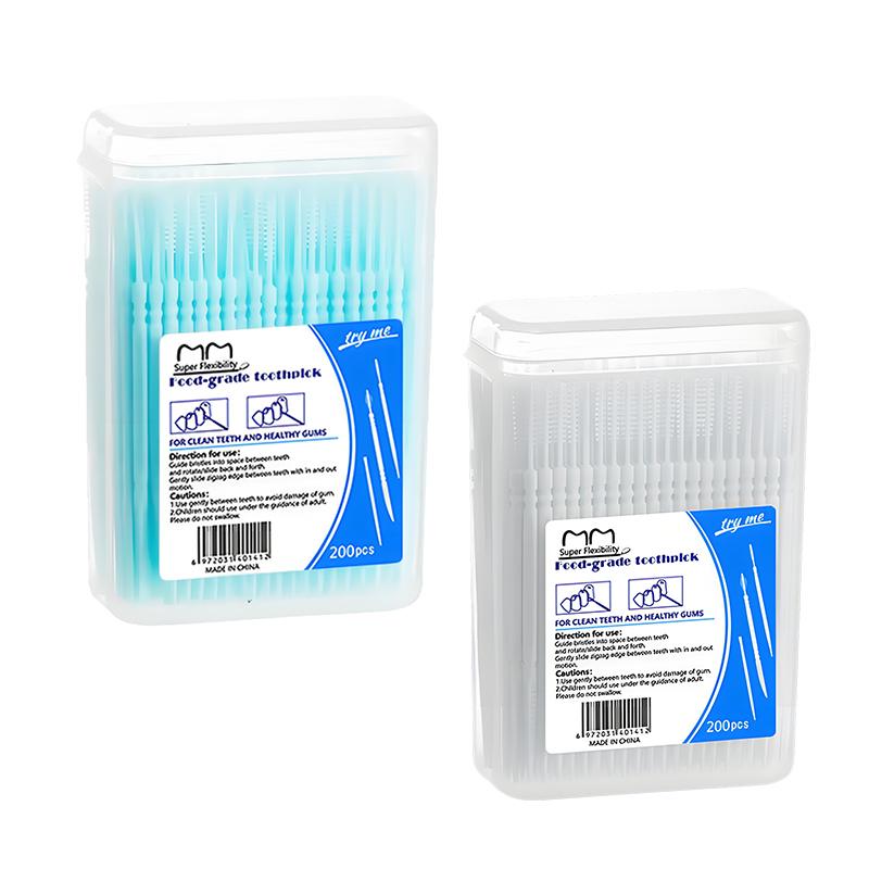Interdental Brush Portable Travel Kit 200/400PCS disposable Mini Dental Picks Metal Wire Core Cleaner for Braces & Teeth Gaps