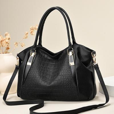 2025 Nová dámska kabelka z mäkkej kože s veľkou kapacitou v retro štýle, jednofarebná krokodília taška cez rameno, temperamentná univerzálna crossbody kabelka