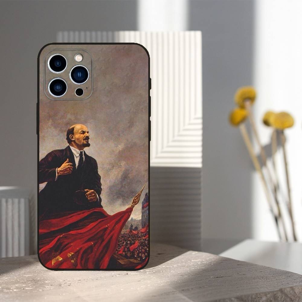Russian USSR Banner Phone Case For iPhone 16,15,14,13,12,11 Plus,Pro Max,XS,X,XR,SE,Mini,8,7,Soft Silicone Black Cover