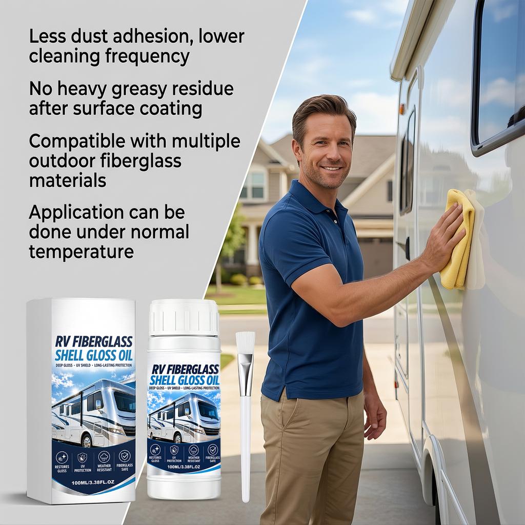 RV fiberglass shell glossy oil: a brightening, dust-resistant protective layer that is easy to apply - glossy oil.