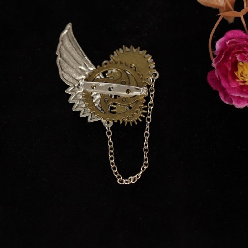 Broche Pin Steampunk Vintage pour Femmes Hommes Élégant Style Punk Engrenages Broche Pin de Revers Robe Chemise Corsage Pin Décorations