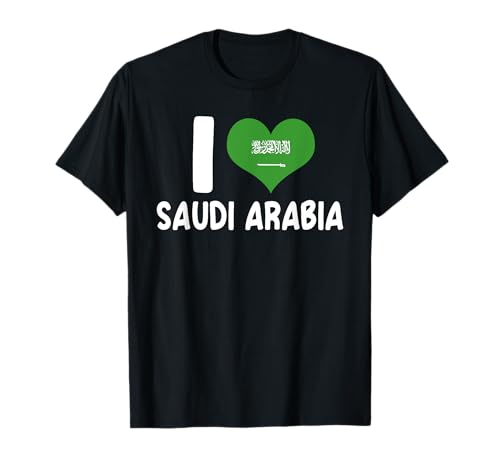 I Love Saudi Arabia Heart Flag T-Shirt
