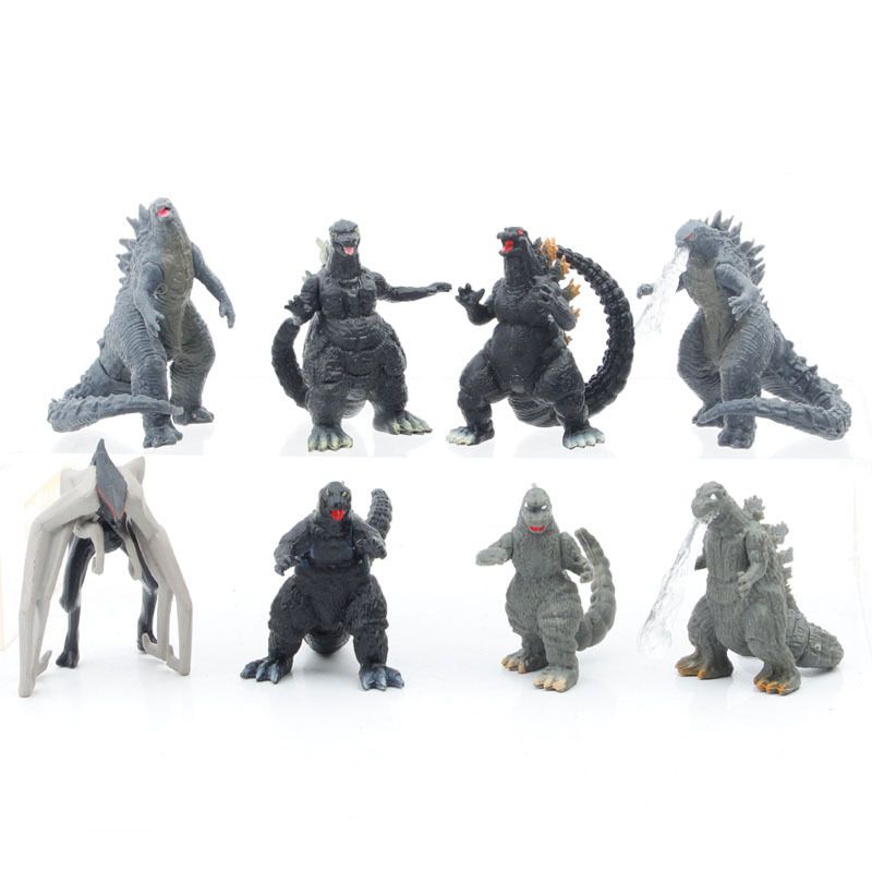 Eight Piece Godzilla Kong Kim Battle Dinosaur Pvc Action Figure Collection For Kids And Decor