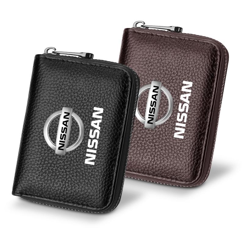 1Pcs Leather Car Driver's License ID Card Bank Card Wallet Car Styling For Nissan Nismo Tiida Teana ALTIMA SYLPHY MURANO KICKS QASHQAI