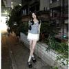 Y2k Sexy Streetwear T-Shirts Women American Retro Vintage Harajuku Striped Lace Patchwork Bow Slim Tees Tops Summer