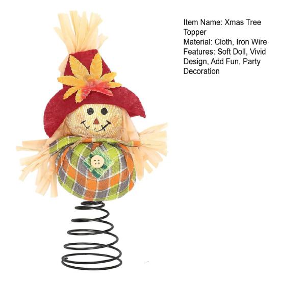 Thanksgiving Scarecrow Miniature Fall Scarecrow Tree Topper 8 Inches Miniature Harvest Autumn Ornaments for Farmhouse Home Party Supplies