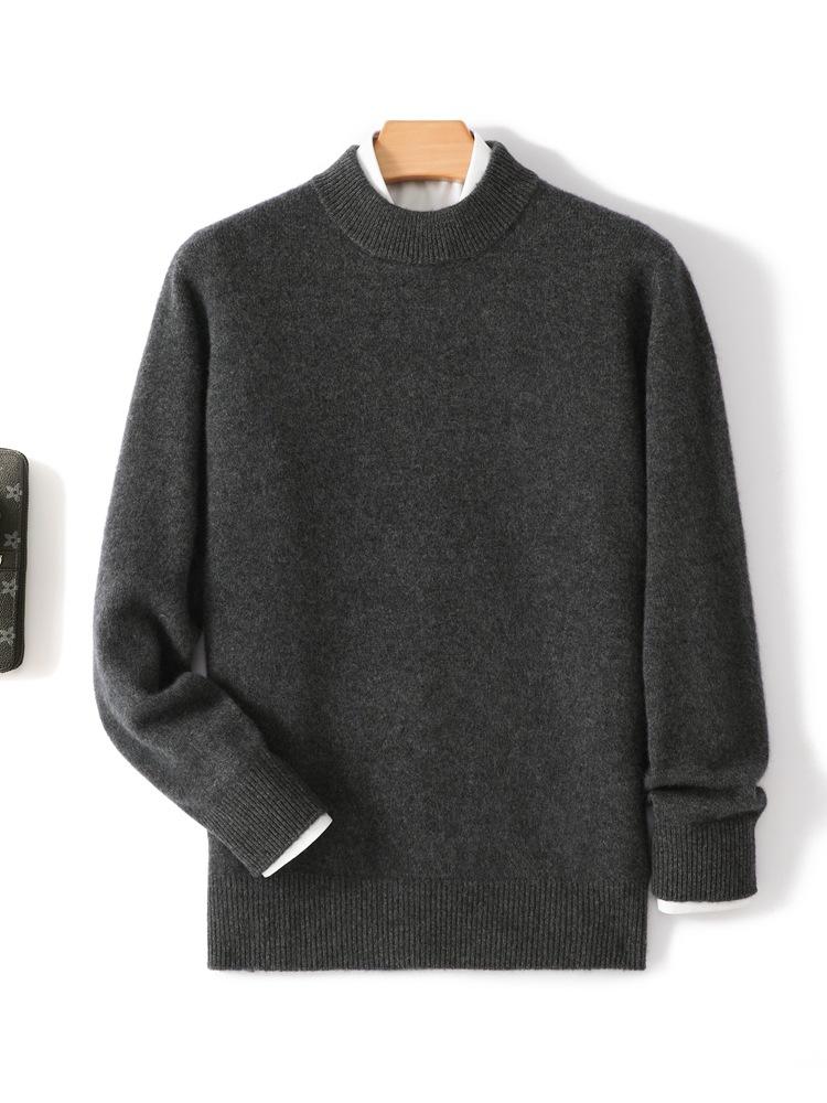 Autumn And Winter Cashmere Men'S Semi-Turtleneck Double-Strand Thread Thickened Business First-Line Ready-To-Wear Cashmere Sweater