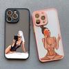 Cute Cartoon Hand Drawn Beautiful Girl Phone Case for Iphone 16 15 14 Pro Max 13 11 12 Mini Pro Max X XR XS 7 8 Plus SE2 Cover