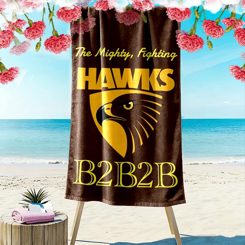 Hawthorn Football Club Druck Strandtuch Groß Weich Schnelltrocknend Handtuch Für Strand Camping Schwimmen