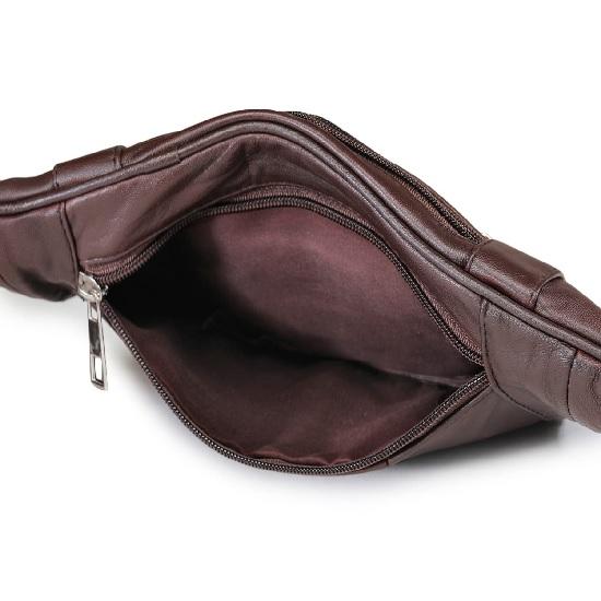 Noora Brown Leather Waist Bag & Pouch For Men's and Women's