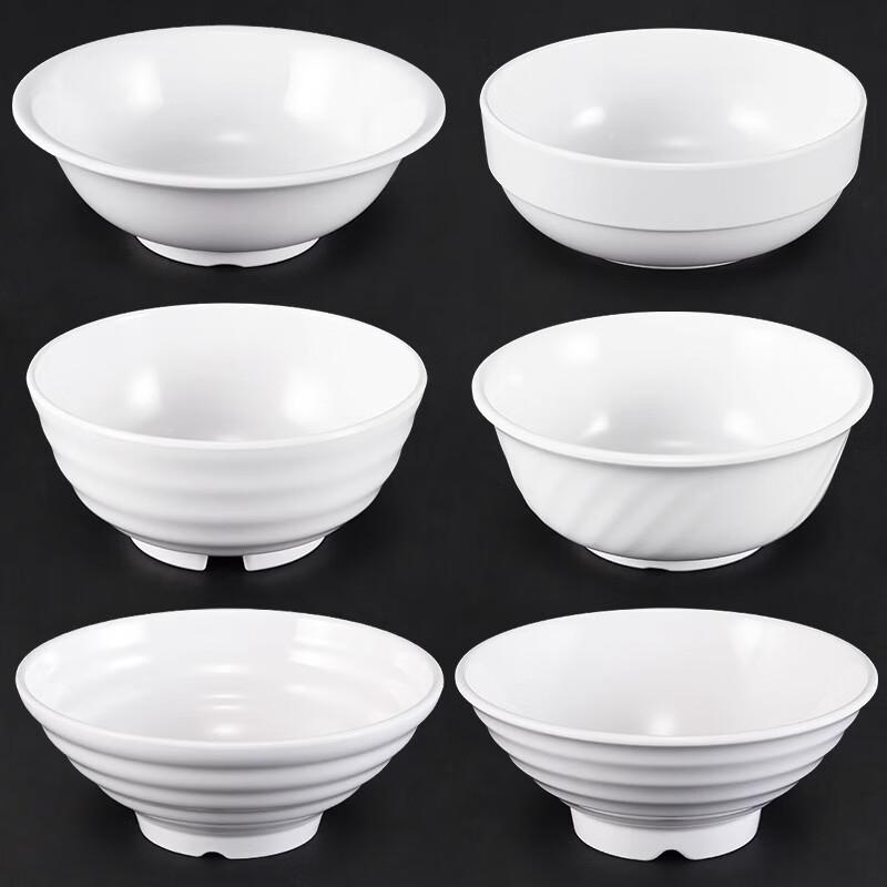 Commercial White Melamine Noodle Bowl