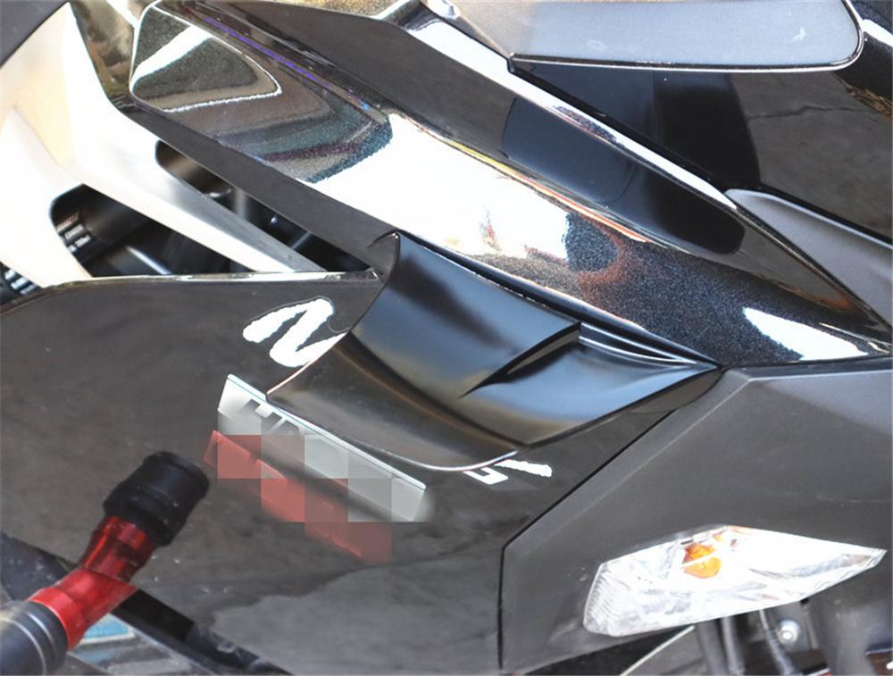 Motorcycle Decoration Sticker Winglet Aerodynamic Spoiler Wing Kit W/ Adhesive