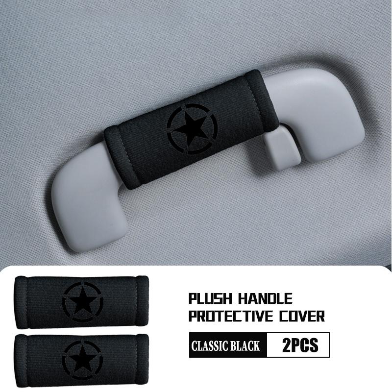 For Jeep Car Interior Suede Roof Handle Plush Protective Cover Auto Accessories Cherokee Patriot Liberty Wrangler JK JL AKX1
