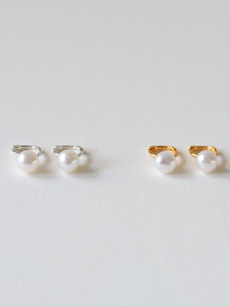 Lucore Silver 925 Freshwater Pearl One-Touch Silver Earrings