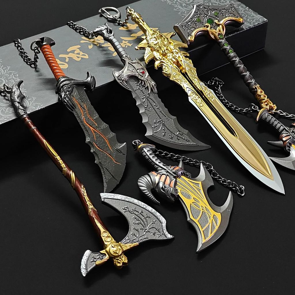 God of War 5 Game Peripherals Kratos Chaos Blade Metal Model Olympus Divine Sword Mini Weapon Decorative Toys Children's Weapons