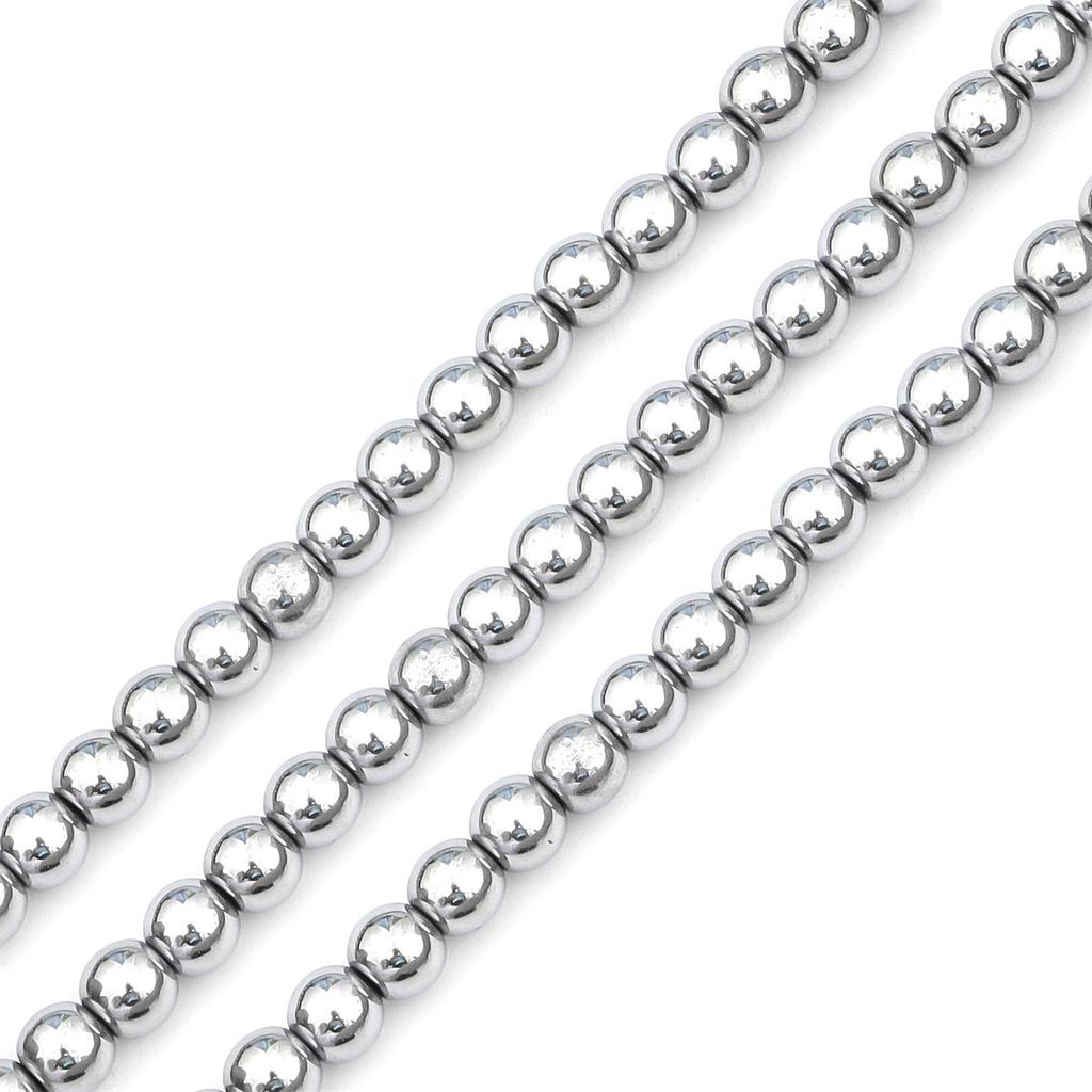 70-165Pcs Natural Stone Gold Sliver Multicolor Round Hematite Loose Spacer Beads For Earring Necklace Bracelet DIY Jewelry Making Accessories