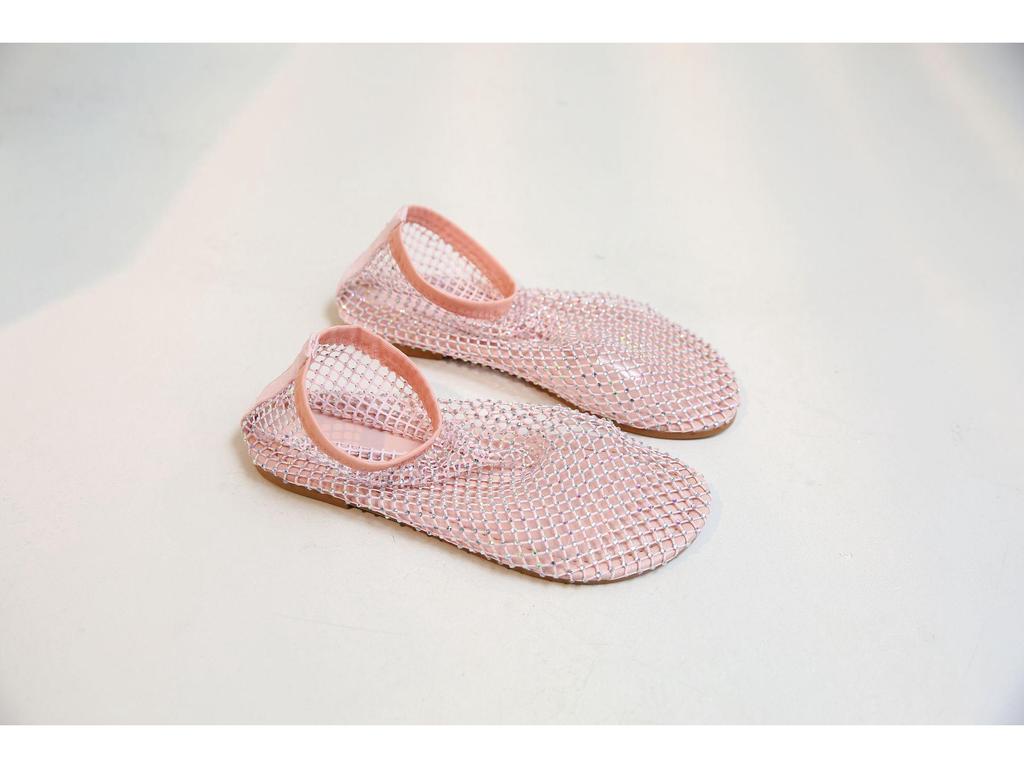 Women's Round Toe Rhinestone Mesh Slip-On Beach Sandals