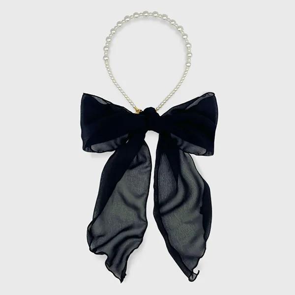 Chiffon Tail Pearl Hairband JP-24-444HB