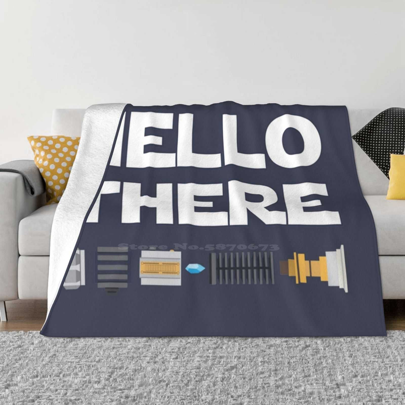 Hello There Four Seasons Comfortable Warm Soft Blanket Star Wars Knight High Ground Space Fantasy Scifi Obiwan Kenobi Obi Wan 30x40in