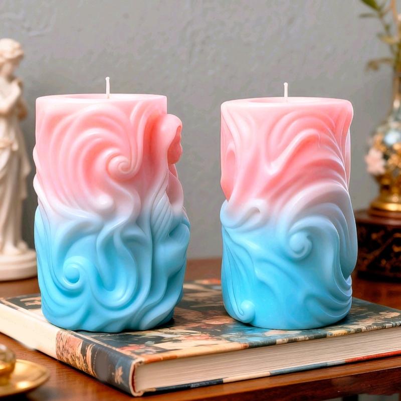 Flexible Silicone Mold Handmade Scented Candle Mould Embossed Cylinder Soap Jewelry Mold Home Decoration Mold