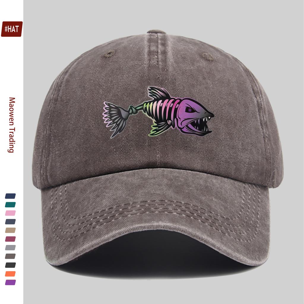 pc Unisex Multicolor Fishbone Pattern Printed Baseball Cap Casual Travel Decorative Sun Hat Comfortable Lightweight MultiCo
