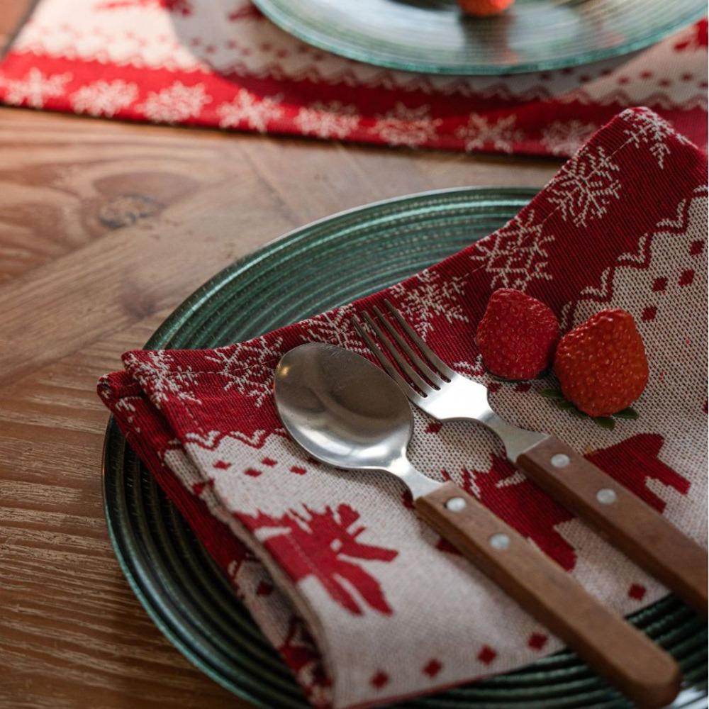 Christmas Jacquard Table Runner Holiday Dining Table Cloth Festive Coffee Table TV Cabinet Decor