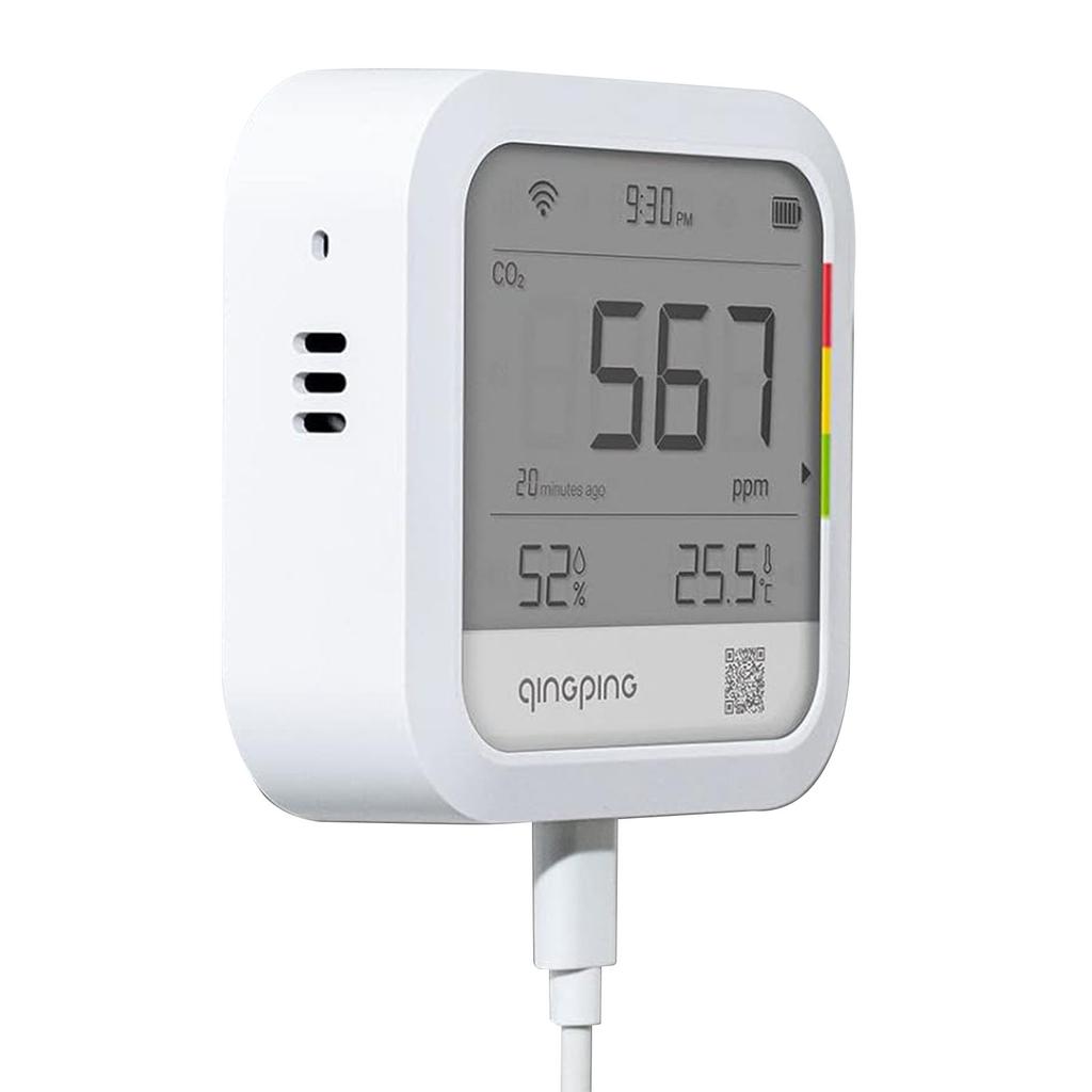 CO2 Detector Temperature and Humidity Monitor for Indoor Plug in Wall Factories Warehouses Shopping