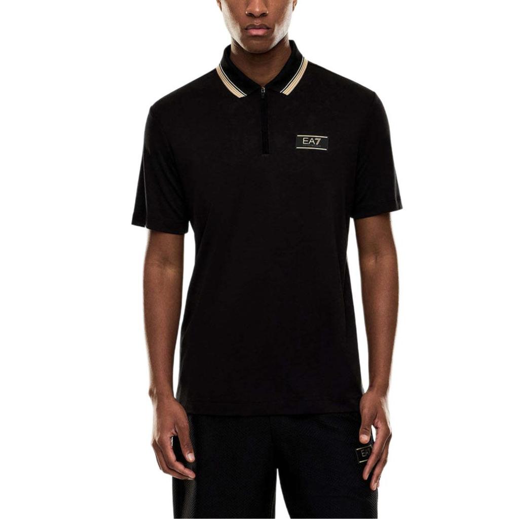 Emporio Armani EA7 Color Block Trim Half Zip Polo Shirt Men tops 7M001333-AF13739-UC001
