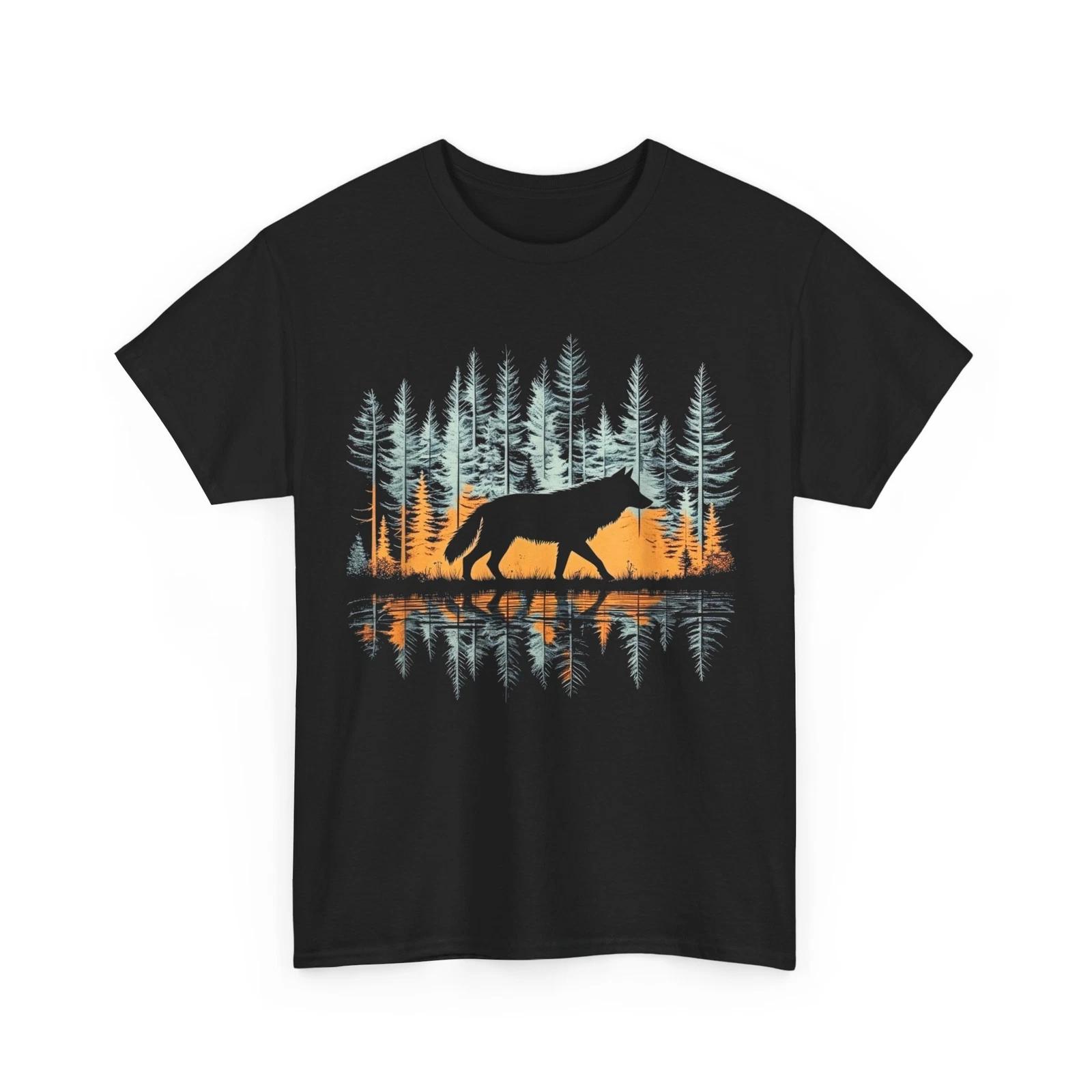 Nature T shirt, Wolf Forest Nature Lovers Wildlife Outdoor T shirt M