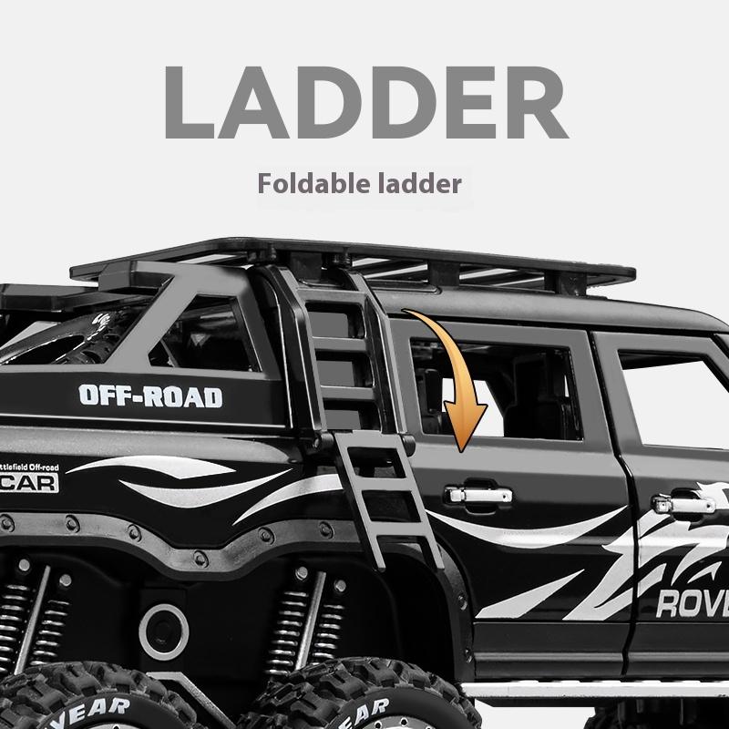 1/24 Scale Large  Land Rover Defender 6x6 Super Off Road Vehicle Alloy Diecast Model Car Sound & Light Child Toy Birthday Gift for Kids