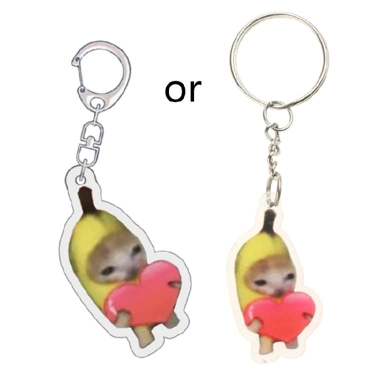 Practical Lovely Animal Banana Cats Keychain Small Pendant Versatile Daily Accessories for Home and Office Decoration