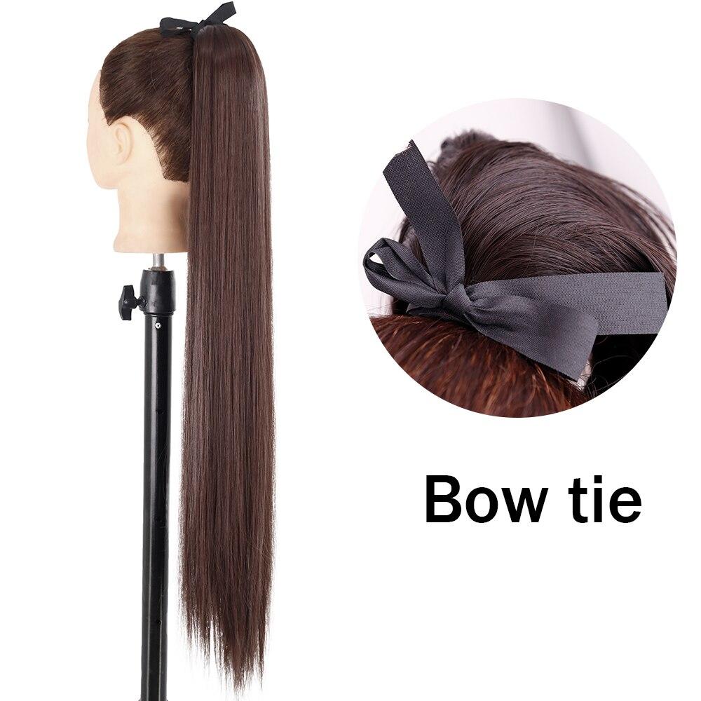 XINRAN Peluca de Cola de Caballo Recta Super Larga para Mujer Colorida Lazo Velcro Extensiones de Cabello Sintético Resistente al Calor Cola de Caballo