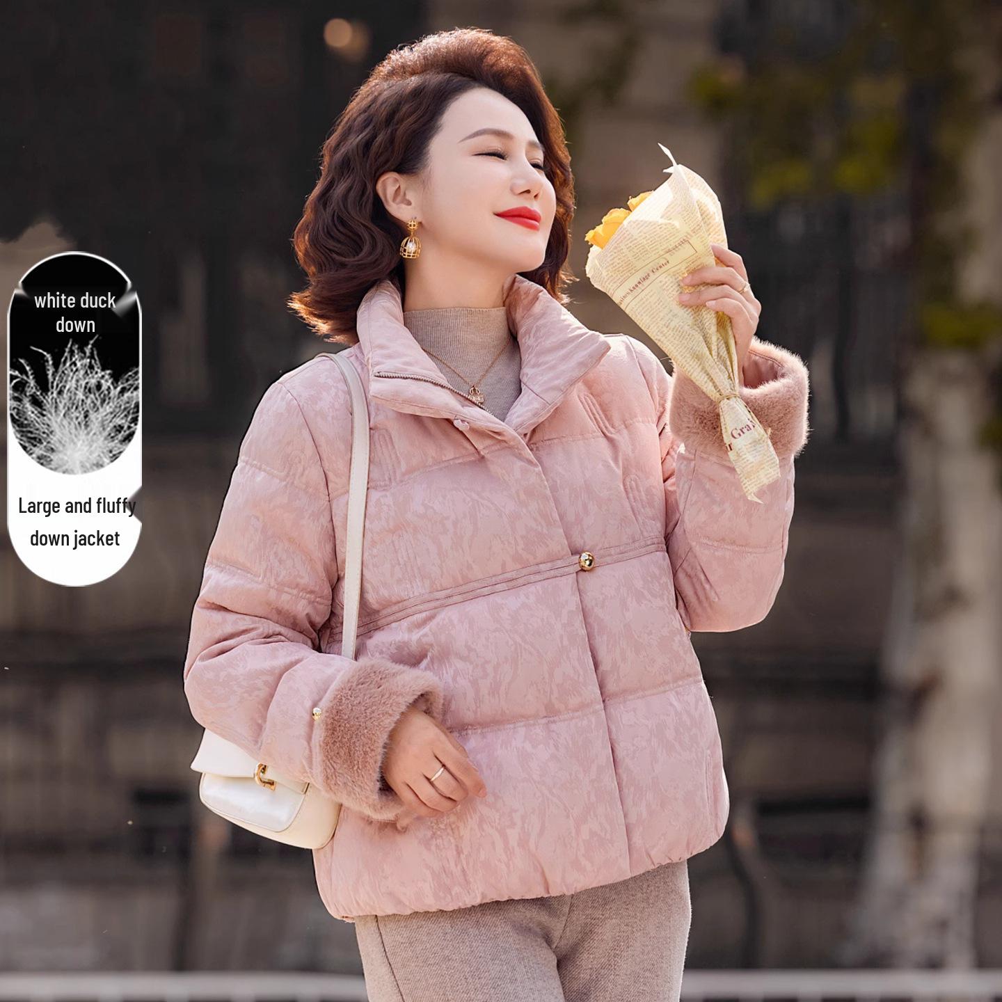 

2025 Elegant White Duck Down Winter Jacket for Women - Stylish & Warm New Year Coat 5XL (150-165 jin)
