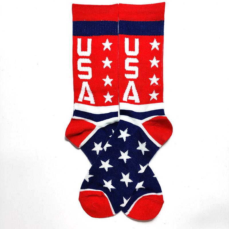 Men Socks Letter Stripe Star Goddess of Liberty Eagle Pattern Couple Socks Gourmet Burger Sandwich Pizza Funny Cotton Socks