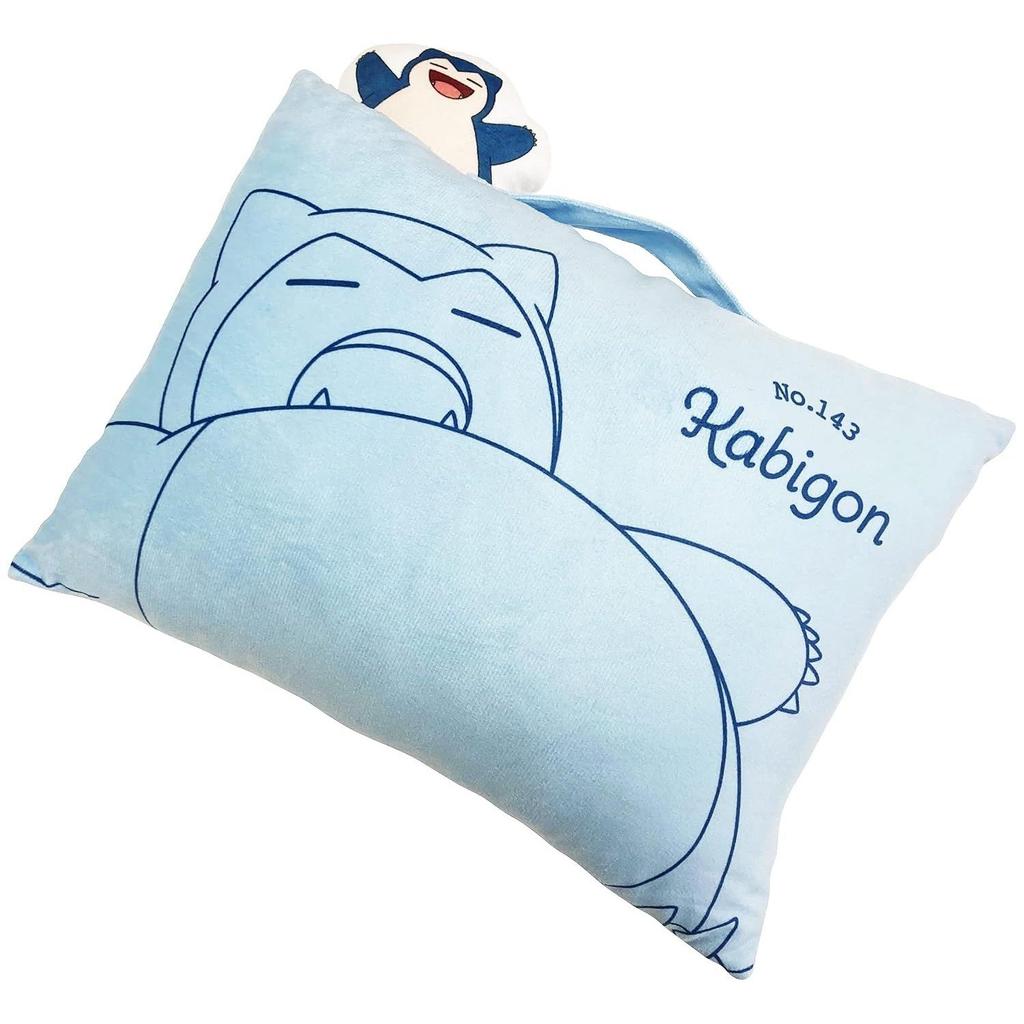 MORIPiLO Pillow Body Pokémon Snorlax Mascot Compact Cushion Goods Plush Toy Nap 28x39x9cm (Snorlax Blue) Character Morishita