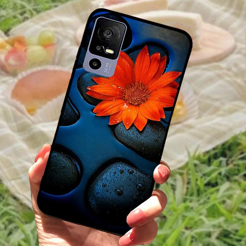 Weiche TPU-Handyhülle für TCL 40R 5G Stoßfeste Schwarze Schutzhülle Bumper für TCL 40 R 5G Schöne Modische Handy-Rückseite Fundas Coques