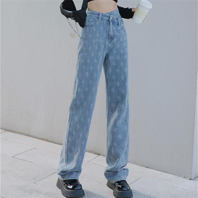 Spring 2022 Womens Fashion High Waist  Women's Wide Leg Jeans Baggy Woman Denim Capris Pants Jean Mom Jeans Trousers
