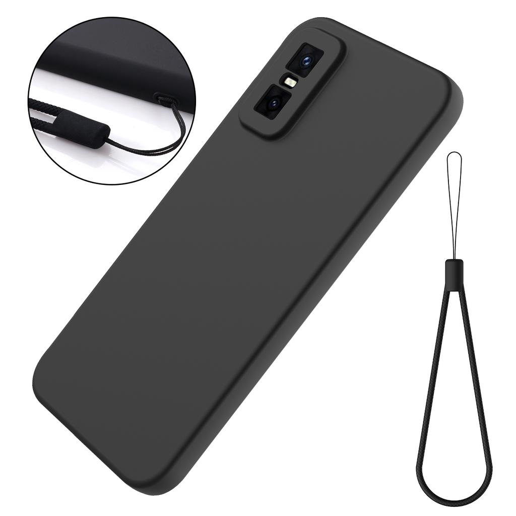 For Infinix GT 30 Pro 5G Liquid Silicone Case Phone Back Cover with Hand Strap